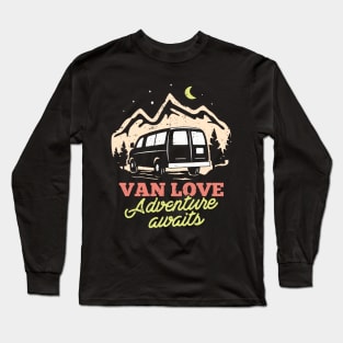 Van Love Camping Adventure Outdoor Bus Long Sleeve T-Shirt